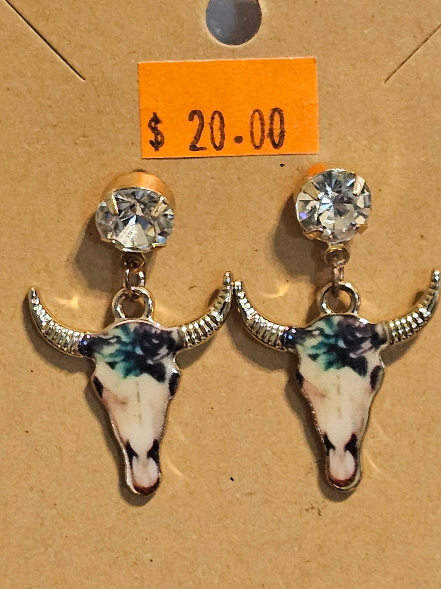 Resin floral skull with rhinestones