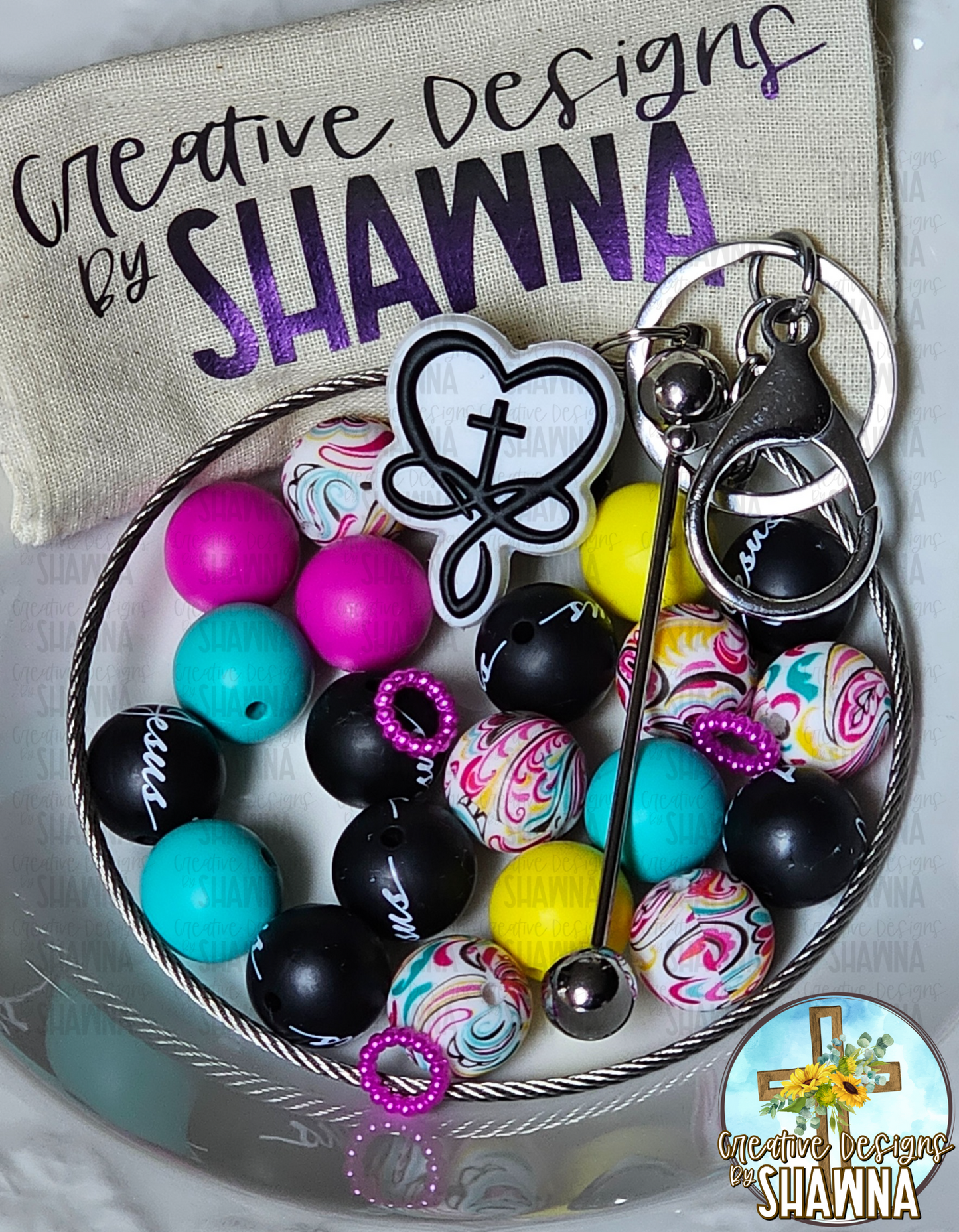 God's Love is Eternal Wristlet with Bar Keychain