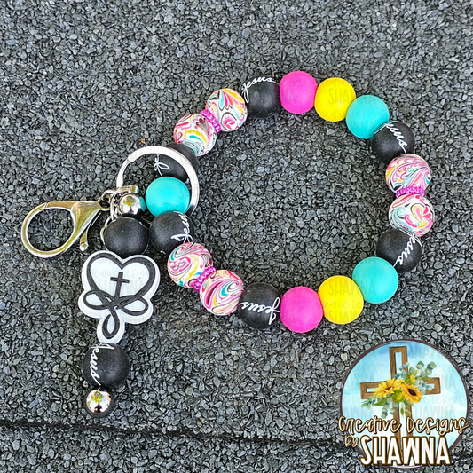 God's Love is Eternal Wristlet with Bar Keychain